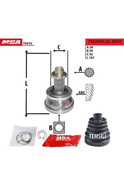 MGA 70410 Dış Aks Kafası VW Polo 02 18 Ibiza 02 17 Toledo 13 15 Fabia 10 6Q0498099