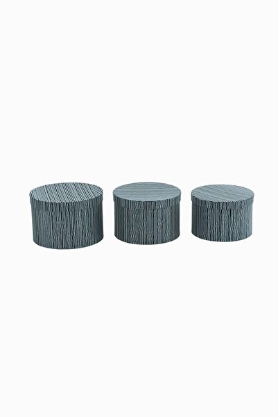 Meidi Packing Meidi Rigid Gift Box Set 3 Round, 23x15 cm - Black - Set of 3 pcs