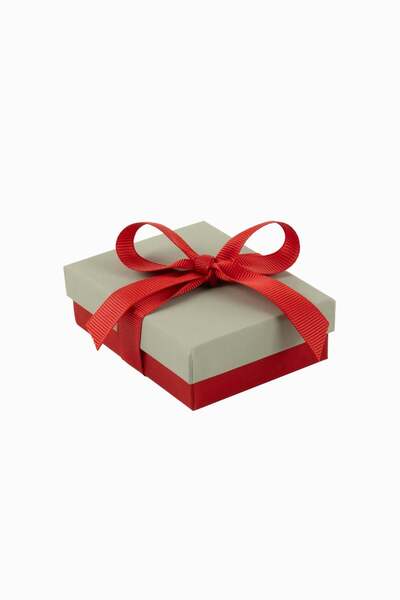 Meidi Packing Meidi Jewelry Box Ribon Down R.D, 7x9x3 cm - Gray / Red - Set o...