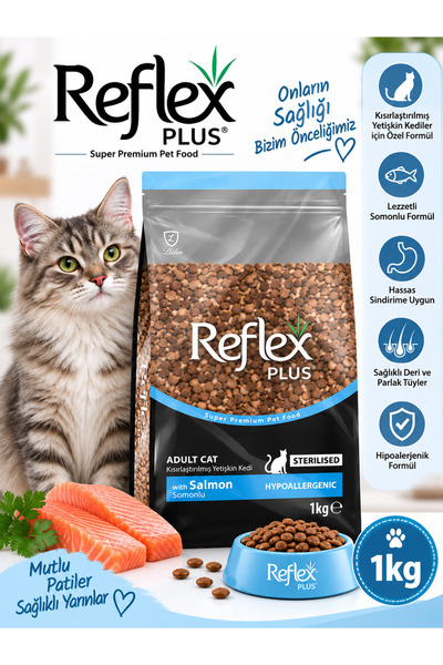 Plus Somonlu Kısırlaştırılmış Yetişkin Kedi Mama 1 Kg