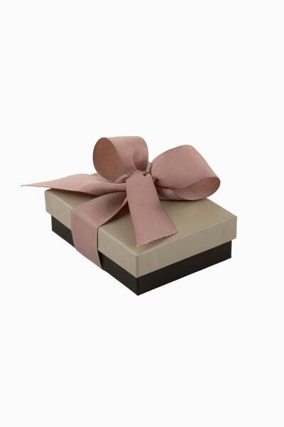 Meidi Packing Meidi Jewelry Box Ribon Down R.D, 7x9x3 cm - Cream / Brown / Pi...