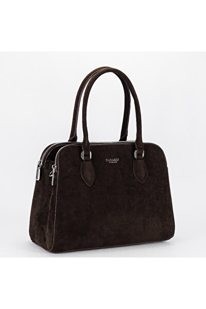 Diana&Co Кафява торбичка за кафе от велур DHJ928-2 M13