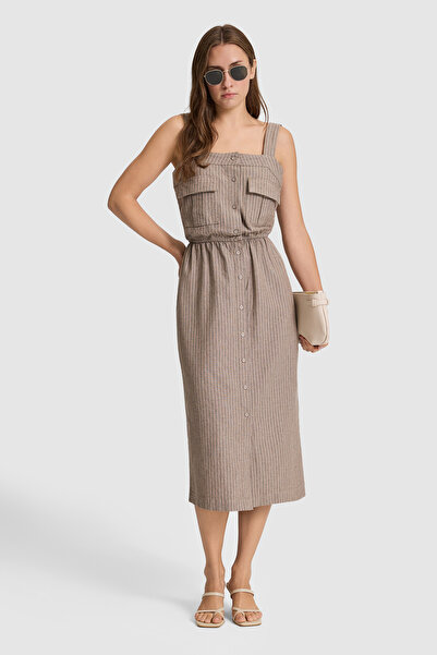 U.S. Polo Assn. Women's Dark Khaki Jean Dress 50321413-Vr111