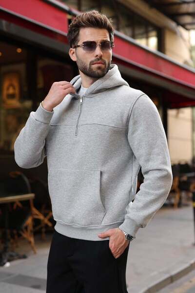Madmext Grimelanj Kangaroo Pocket Hooded Men's Sweatshirt E7218