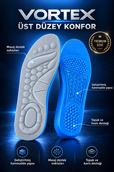 SANUS Vortex Premium Masaj Destekli Memory Foam Tabanlık – Kavis ve Topuk Des...