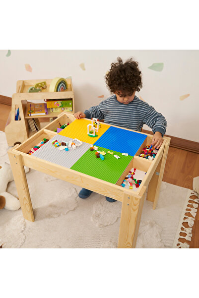 Muyuru Çocuklar için 6'sı 1 Arada Montessori Aktivite Masası; Duyusal Oyun Ku...