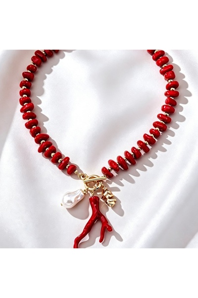 Choice XL6028 Boho Beach Red/Green Resin Coral Beaded Necklace For Women Baro...
