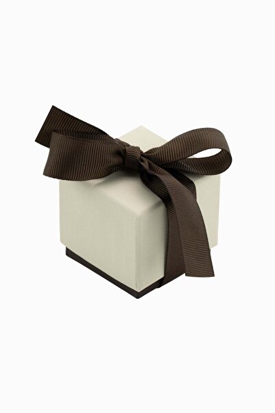 Meidi Packing Meidi Jewelry Box Ribon Down R.D, 5x5x5 cm - Cream / Brown - Se...