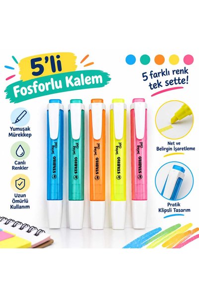 Stabilo Swing Cool 5 Adet Fosforlu Kalem