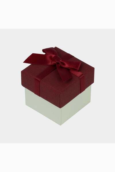 Meidi Packing Meidi Jewelry Box Normal Paper, 5x5x4.5 cm - Burgundy / Cream -...