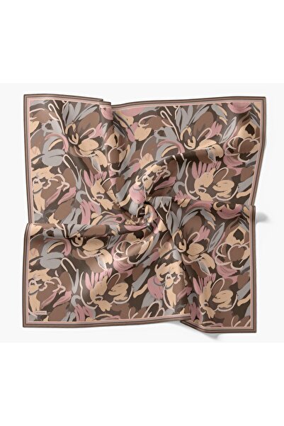 Silk Home Soft Eşarp Soft Kahve Soyut Desen