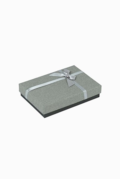 Meidi Packing Normal Paper Jewelry Box, 9.5x13.5x3.5 cm - Light Gray / Dark G...