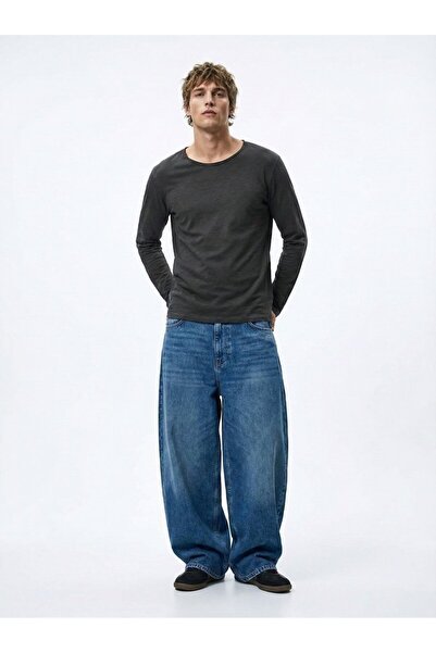 Ltb Regular Fit Flamlı Basic Antrasit Sweatshırt
