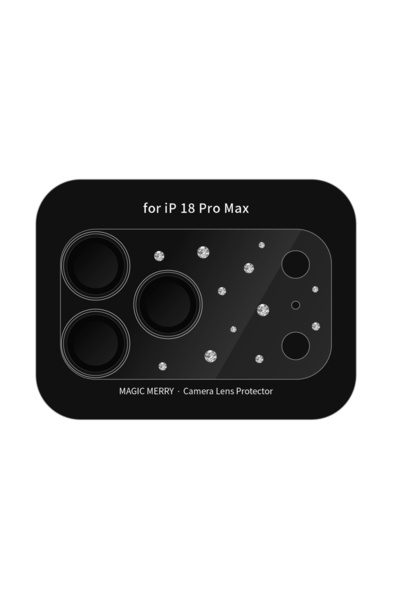 WIWU iPhone 18 Pro Max Uyumlu Magic Merry Shimmer Serisi Taşlı Kamera Lens Ko...