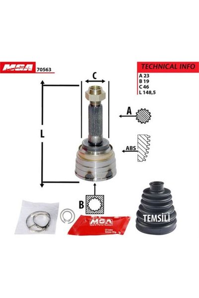 MGA 70563 Aks Kafa Dış Daewoo Matiz 9603 Chevrolet Spark 0510 23×19×45 96273571