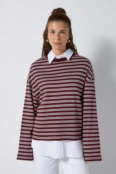 mina aise Tricou supradimensionat cu dungi 32066