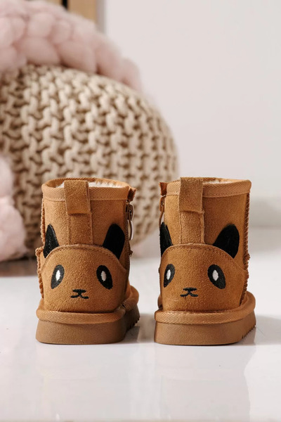 Zaira Girls' fur-lined Ug-type boots made of brown genuine suede Leather Siss...