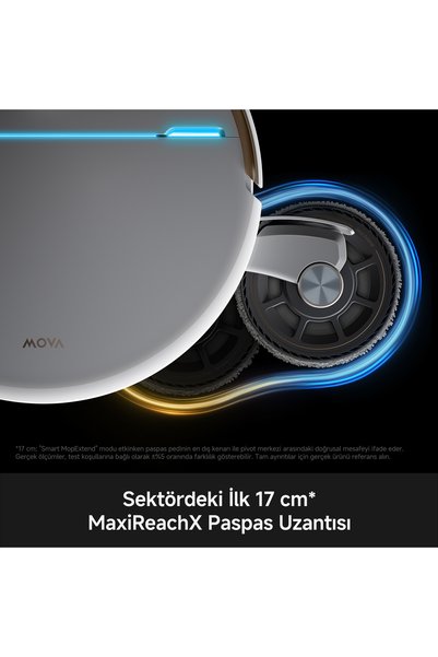 MOVA V70 Ultra Complete, 42.000 Pa Emiş Gücü, 17 cm Uzayabilen MaxiReachX Mop, 3 Yıl Garanti