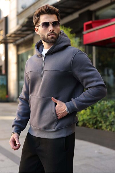 Madmext Smoked Kangaroo Pocket Hooded Men's Sweatshirt E7218