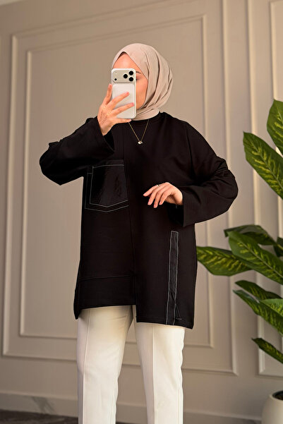 Suede Style 6709 - سترة نسائية مريحة وفضفاضة مصنوعة من قماش الخوخ بخيطين مع ت...