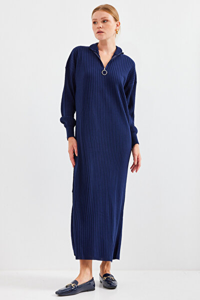 Modamorfo 15839 Long Knit Dress - D.Navy Blue