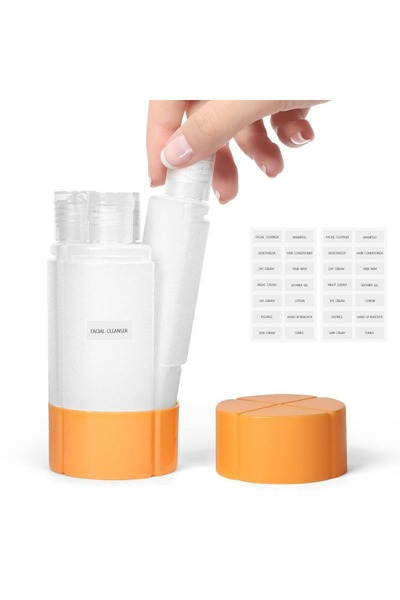 Choice Orange 4-in-1 Leak-Proof Bottle 4 * 60ml for Travel Gym Camping Carry-...