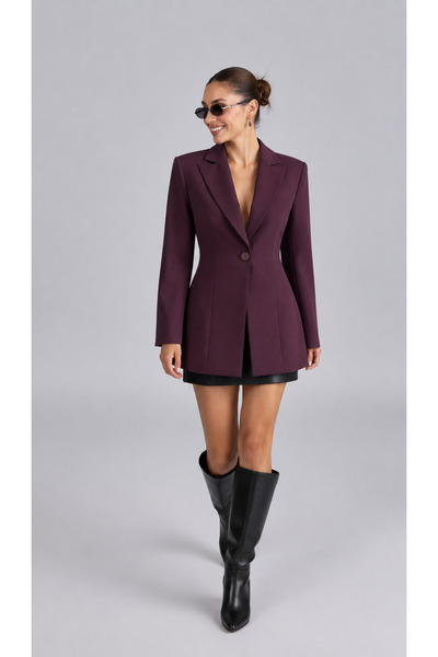 My Blog Mürdüm Single Button Waist-Fitted Blazer Jacket - 2Y9684