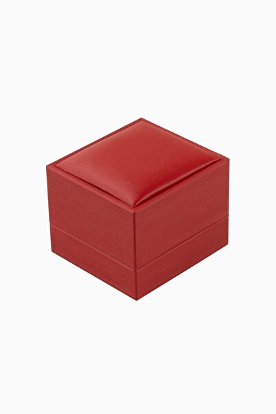 Meidi Packing Meidi Ring Jewelry Box Leather, 6.5x6x5 cm - Red / Gray - 1 piece
