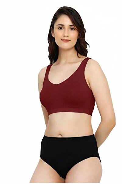 RAJNI Women Ladies Bra Slip-On Activewear Soft Cotton Lycra Stretch Seamless Padded Molded Cups Wirefree Full Coverage Sports Yoga Pilates
