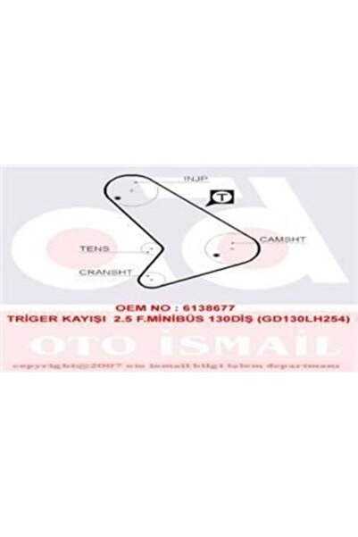 5064 Triger Kayışı 130×254 130dıs Gd130lh254 Ct512 Transit T12 T15 2.5 Dizel 88>90 6138677
