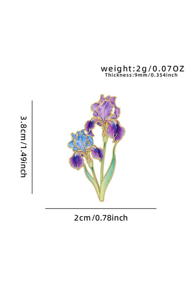 Choice Style 4 Elegant Botanical Enamel Flower Pins, Assorted Plant Lapel Bro...