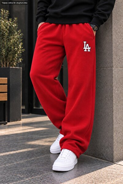 caddekombin Men's High Waist La Motif Printed Sweatpants - Loose Fit Comforta...