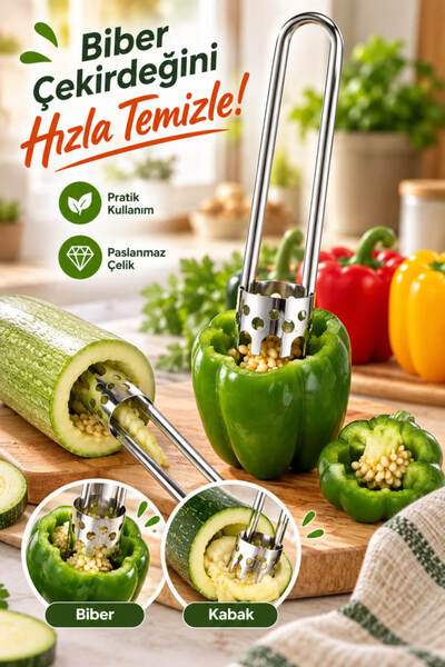 House Bird Paslanmaz Çelik Biber Kabak Oyacağı Çekirdek Temizleme ve Dolma Ha...