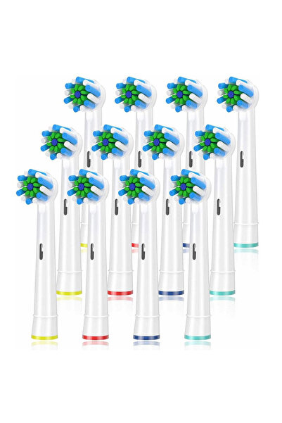 Choice 12Pack White 12Pack Cross Replacement Brush Heads Compatible with Oral...