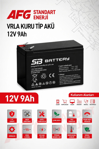 12V 9AH BAKIMSIZ KURU AKÜ
