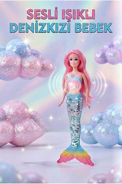 Tıfıl Toys Deniz Kızı Işıklı Oyuncak Bebek & Moda Trendi Pembe Saçlı Ombre Ku...