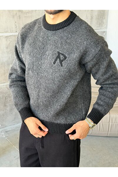 FO4RBS R Written Premium Washed Textured Oversize Knitwear Black