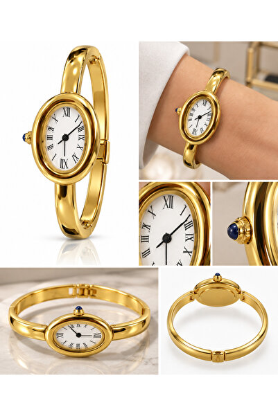 Valens Roma Elegance Kadın Gold Renk Oval Kasa Roma Rakamlı Bilezik Formlu Şı...