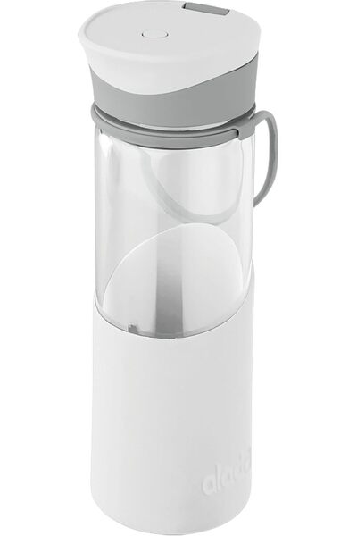 Aladdin Enjoy Glass Water Bottle, 0.55 Litter Capacity, White