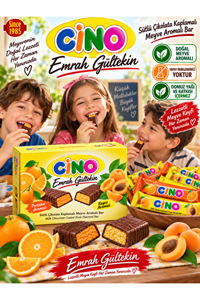 Emrah Gültekin Cino Sütlü Çikolata Kaplamalı Meyve Aromalı Bar 6 Adet 18 gr P...