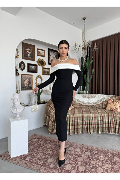 ETİKAFASHION ABİYE ELBİSE BEYAZ DETAY