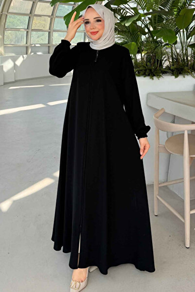 Hamra butik Rabia Mevlana Kesim Ferace1523- Siyah
