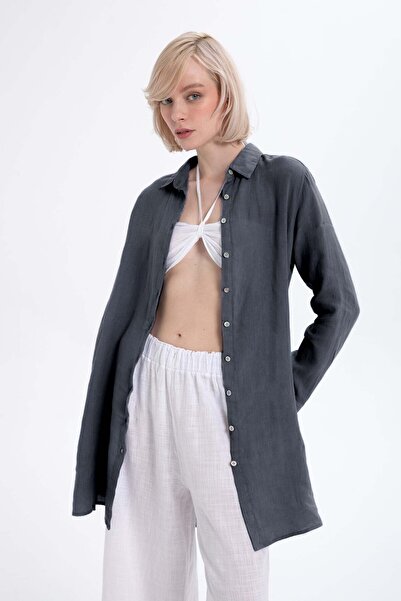 İpekçi Otantik Linen Classic Cut Tunic Shirt