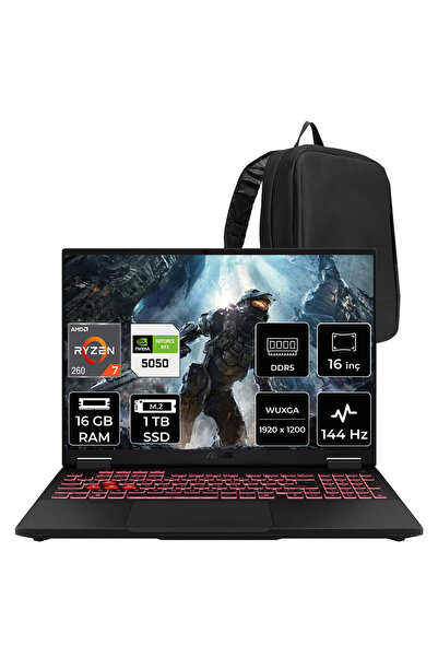 ASUS TUF Gaming A16 AMD Ryzen 7 260 RTX 5050 8GB 115W 16GB RAM 1TB SSD 16" WU...