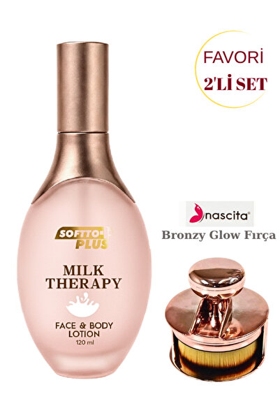 nascita Bronzy Glow Fondöten Fırçası + Softto Plus MILK THERAPY YÜZ&VÜCUT LOS...