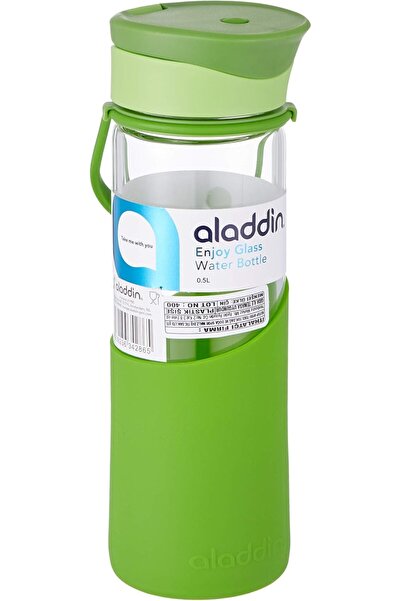 Aladdin Enjoy Glass Water Bottle, 0.55 litter Capacity, Green