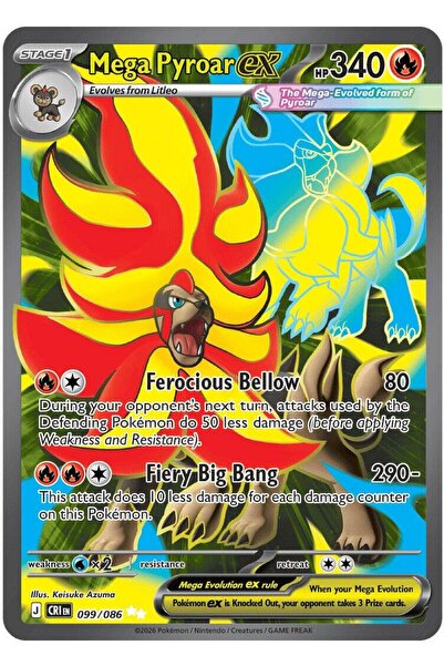 Pokemon Mega Pyroar Ex # 99 Chaos Rising Original Card