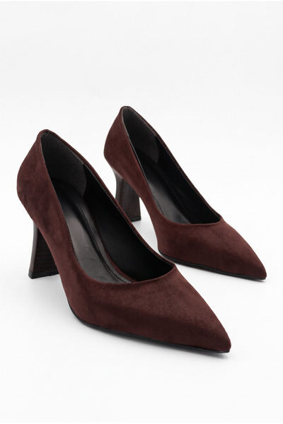 Shoesers Women's Pointed Toe Thick Striped Heeled Classic Daily Stiletto Shoes