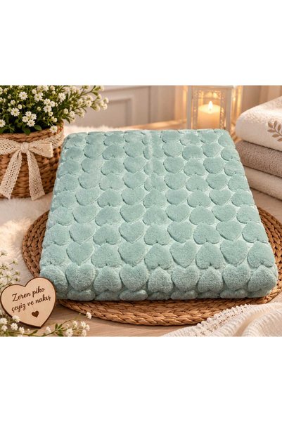 Golden mint yeşili Kabartmalı Peluş Bebek Battaniyesi