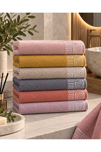SHAL HOME 100% Cotton 6-Piece Recital Hand & Face Towel Set